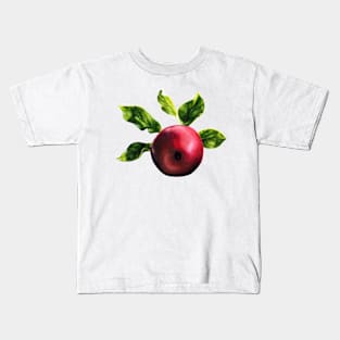 Red apple with green leaves Kids T-Shirt